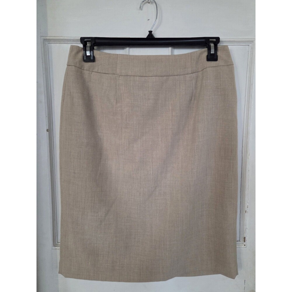Calvin Klein Taupe Heathered Pencil Skirt Size 12 Stretch Lined EUC